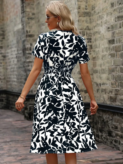 Odette – Wikkeljurk met groene botanische print