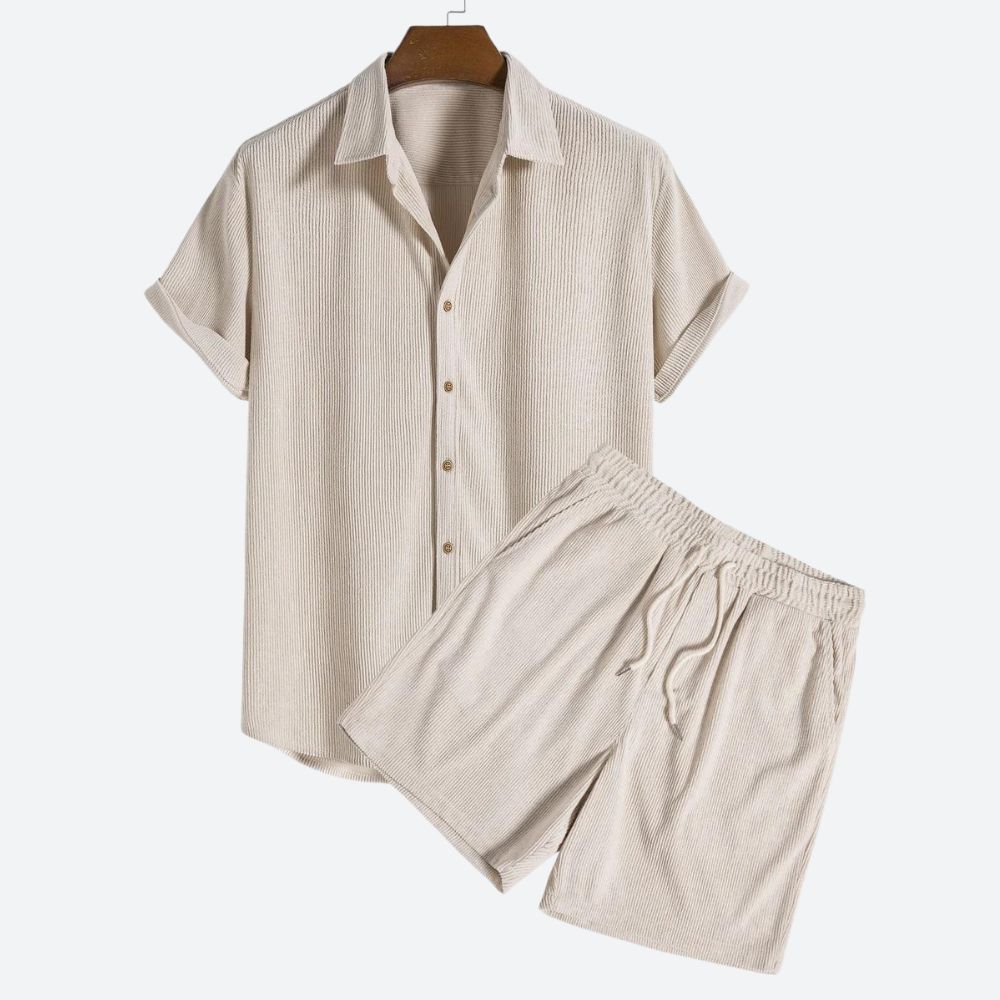 Vero – Corduroy Zomerset met Overhemd en Korte Broek voor Heren