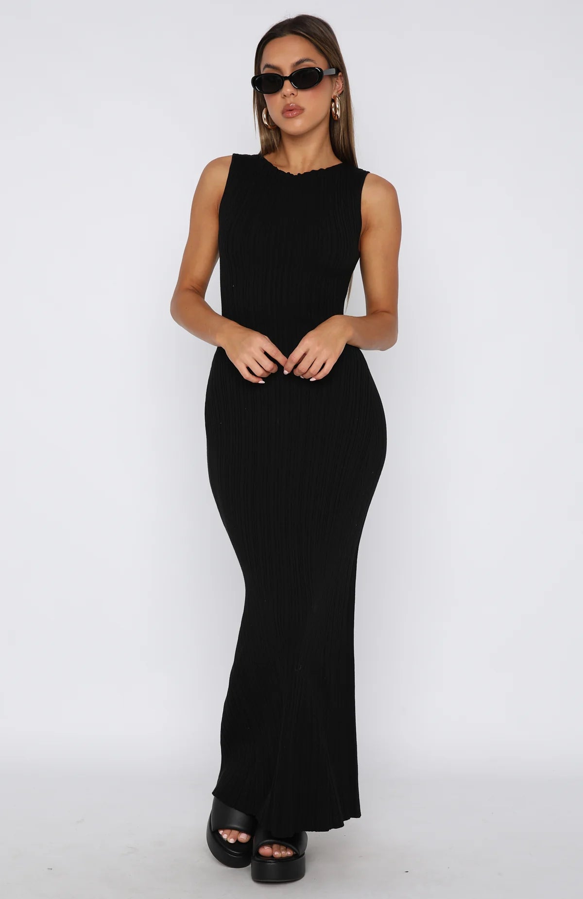 LOÏSE – Maxi Jurk zonder Mouwen met Elegante Pasvorm