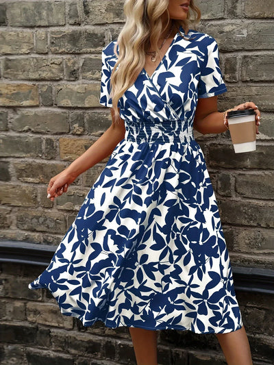 Odette – Wikkeljurk met groene botanische print