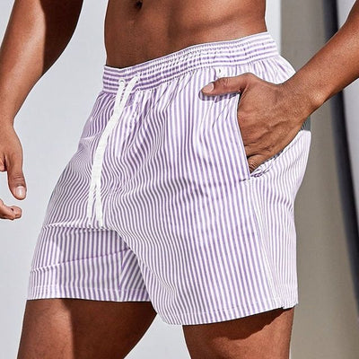 Vero – Gestreepte heren zwemshorts met elastische tailleband
