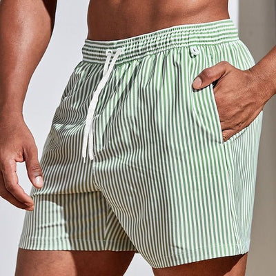 Vero – Gestreepte heren zwemshorts met elastische tailleband