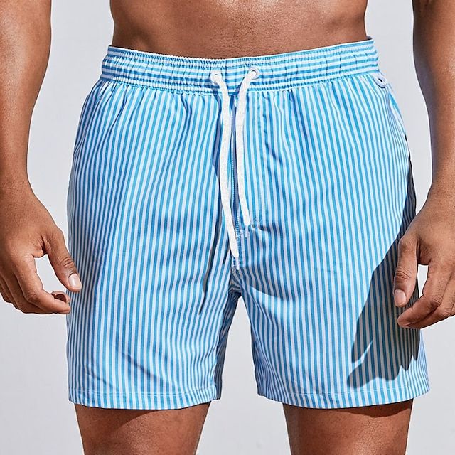Vero – Gestreepte heren zwemshorts met elastische tailleband