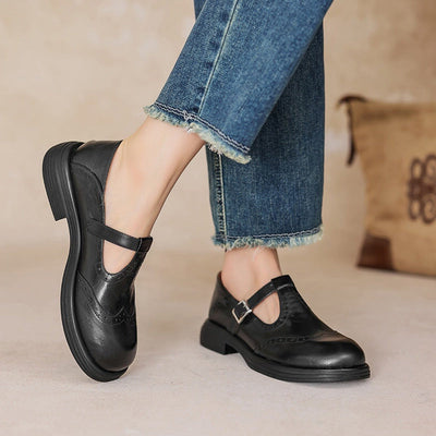 Elva™ | Elegante Mary Janes van leer