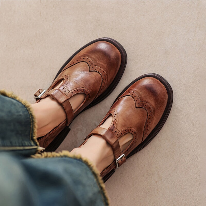 Elva™ | Elegante Mary Janes van leer