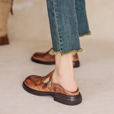 Elva™ | Elegante Mary Janes van leer