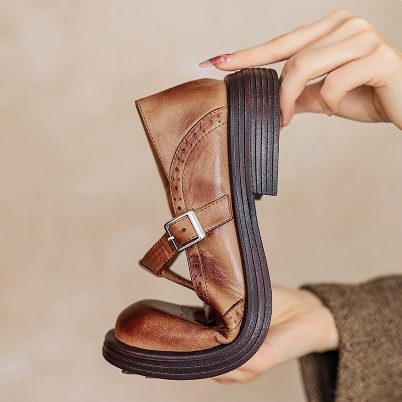 Elva™ | Elegante Mary Janes van leer