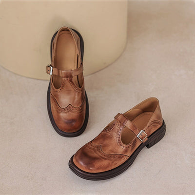 Elva™ | Elegante Mary Janes van leer