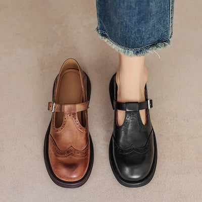 Elva™ | Elegante Mary Janes van leer